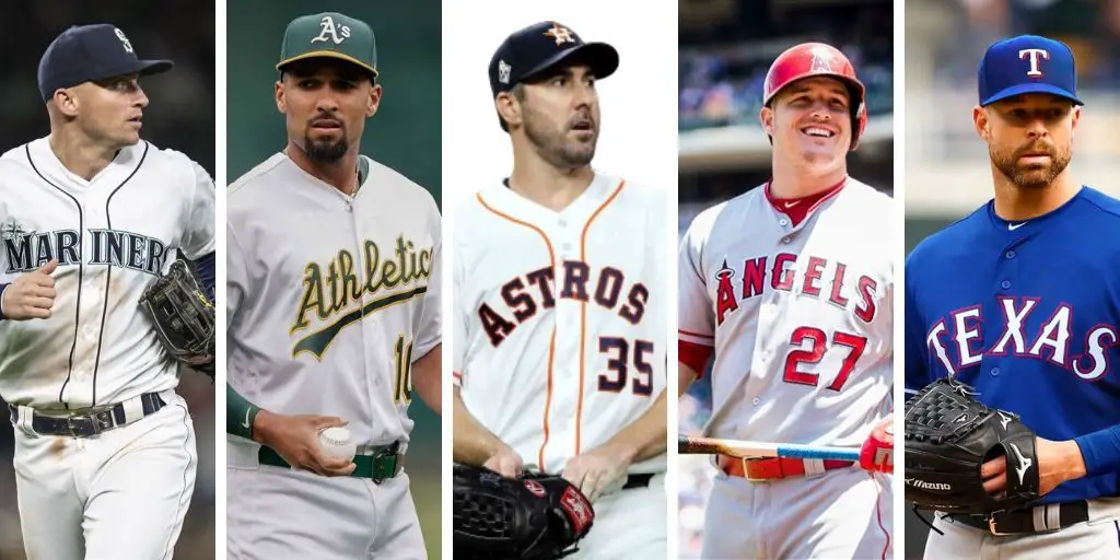 Astros, Marineros, Athletics, Rangers, Angels