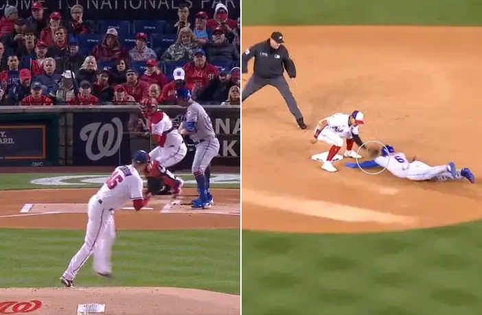 MLB: Keibert Ruiz le muestra su brazo a Starling Marte (VIDEO)