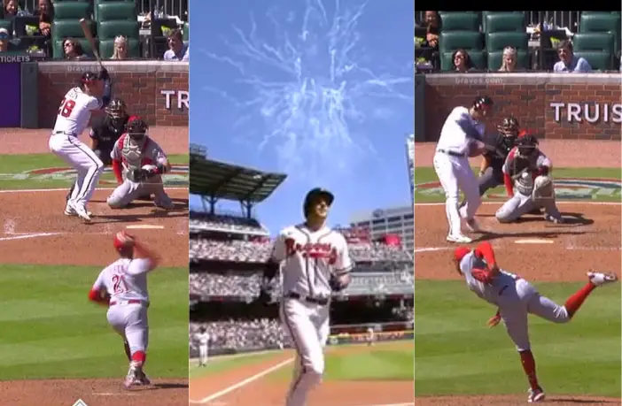 MLB: Matt Olson pega su primer HR con los Bravos a 110 MPH (Video)