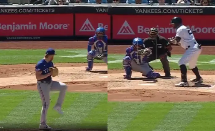 MLB Giancarlo Stanton quedó paralizado ante la recta de Jon Gray (VIDEO)