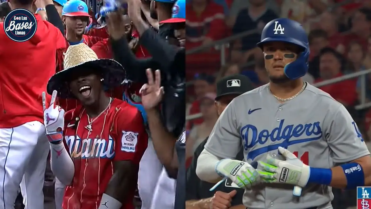 Reacción del campo corto de los Dodgers de Los Ángeles sobre Jazz Chisholm Jr