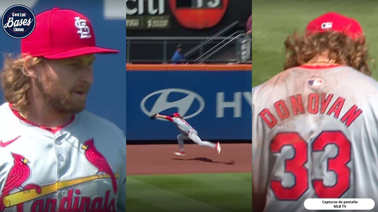 Brendan Donovan con pintura defensiva en OF vs Mets VIDEO