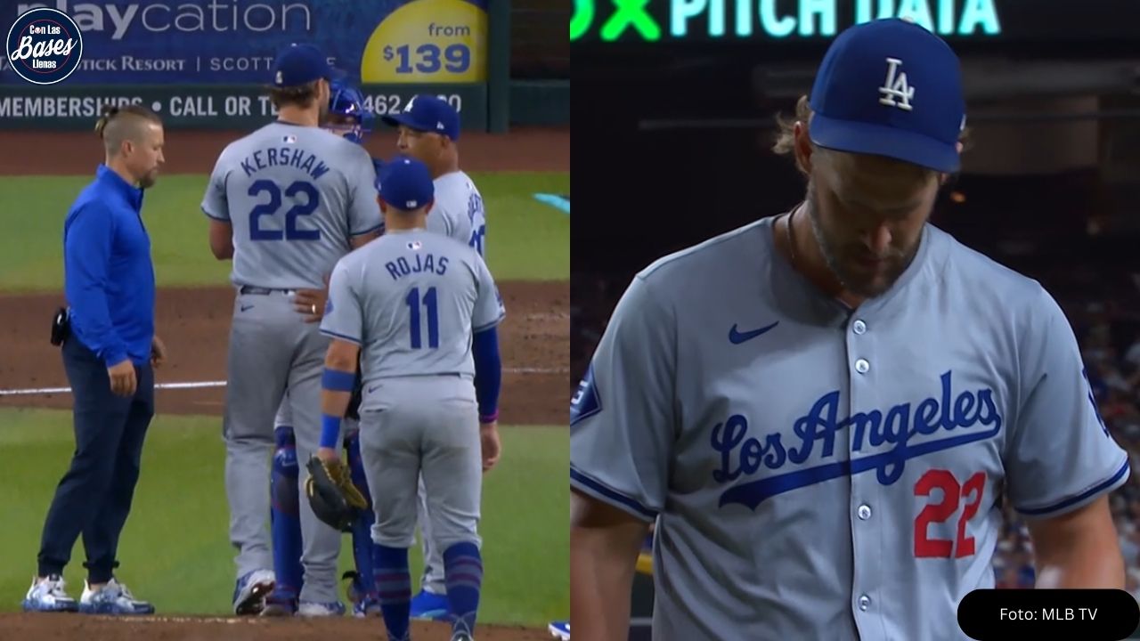 Clayton Kershaw sale del juego y pone en suspenso a Dodgers (VIDEO)