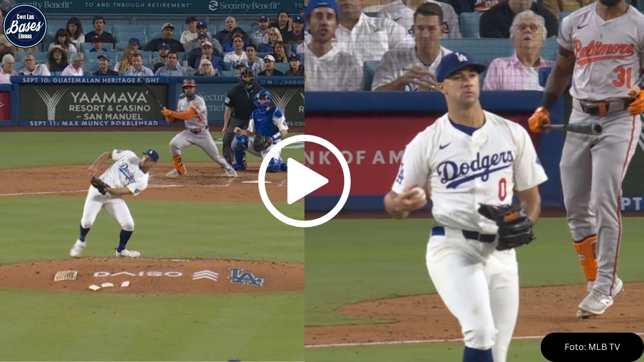 Dodgers: Jack Flaherty saca sus reflejos y realiza una increíble atrapada (VIDEO)