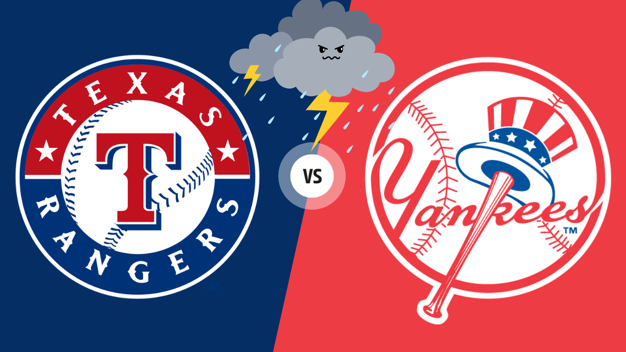 Rangers vs Yankees suspendido por lluvia