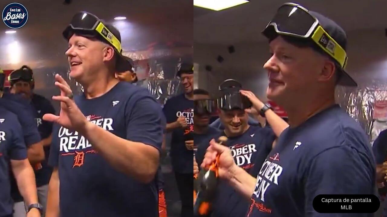 AJ Hinch con EMOTIVO DESCORCHE con Tigres de Detroit (VIDEO)