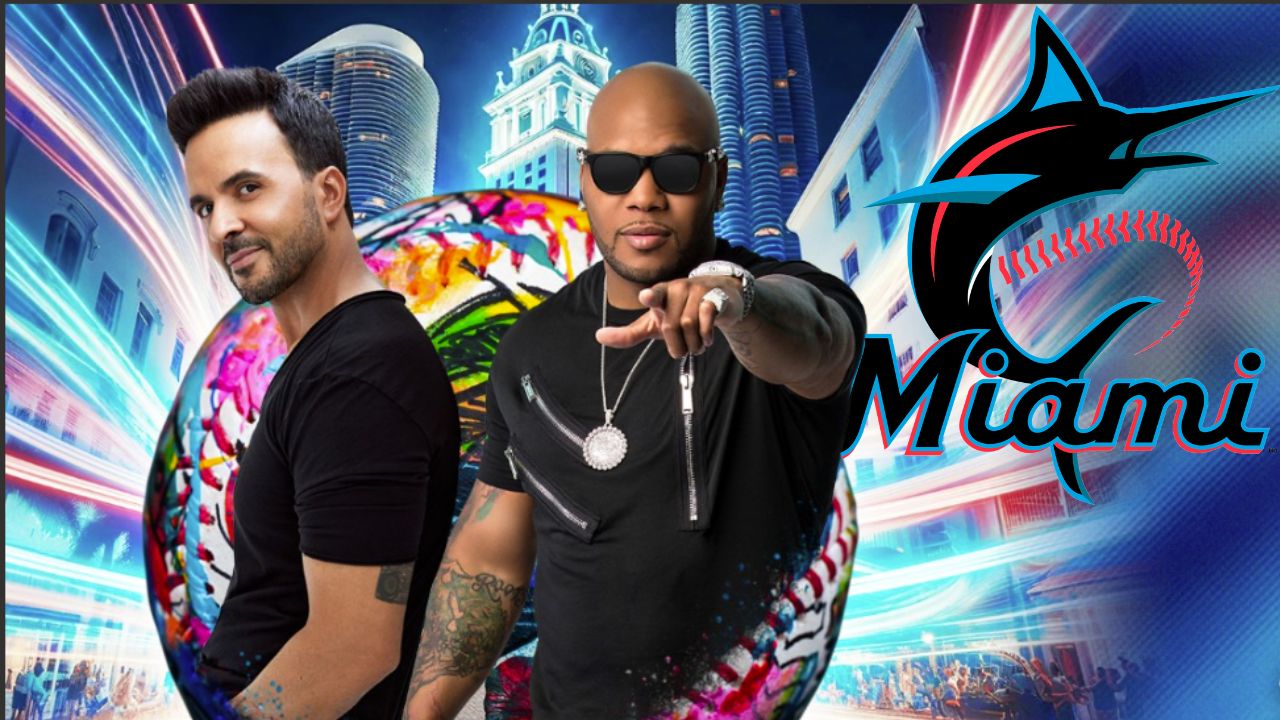 Luis Fonsi y Flo Rida Opening Day de los Marlins